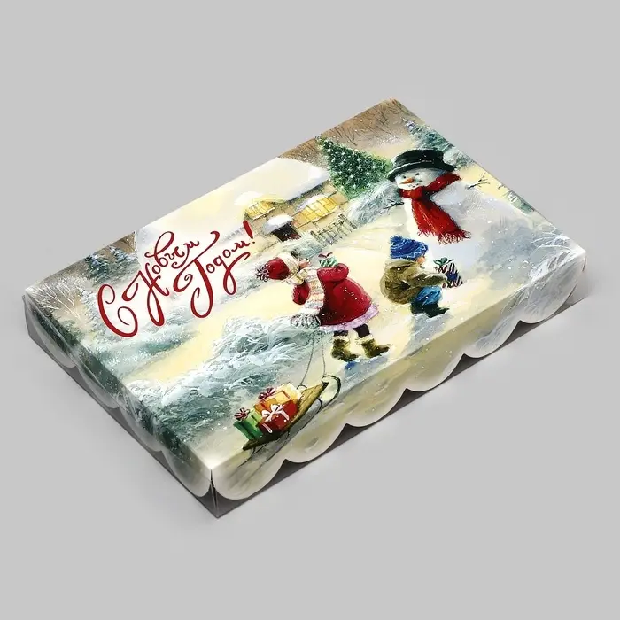 Коробка для печенья, &laquo;Снеговик&raquo;, 22&times;15&times;3 см, Новый год