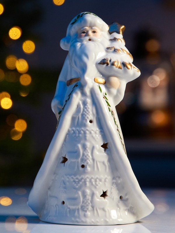 Светодиодная фигура "Дед Мороз в тулупе" 15.7х7.4х5.8, 1 LED, LR44x3(в компл.), Т/БЕЛЫЙ