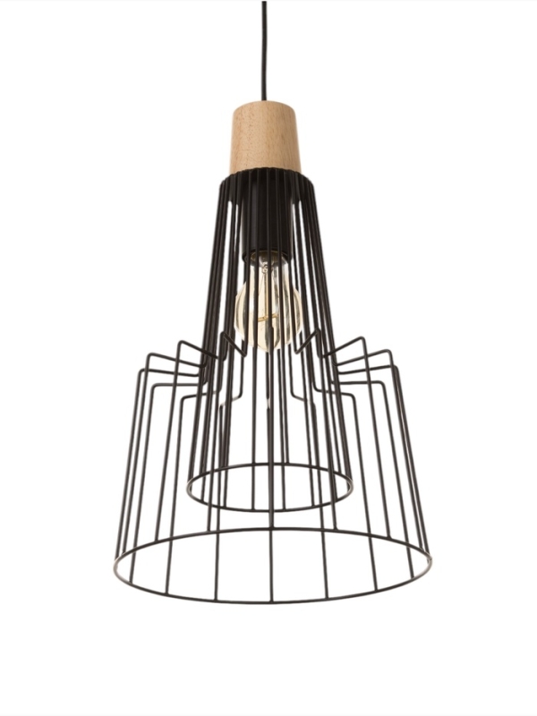 Светильник "Крит" 1х40Вт Е27 черный/коричневый 25х25х37(137)см