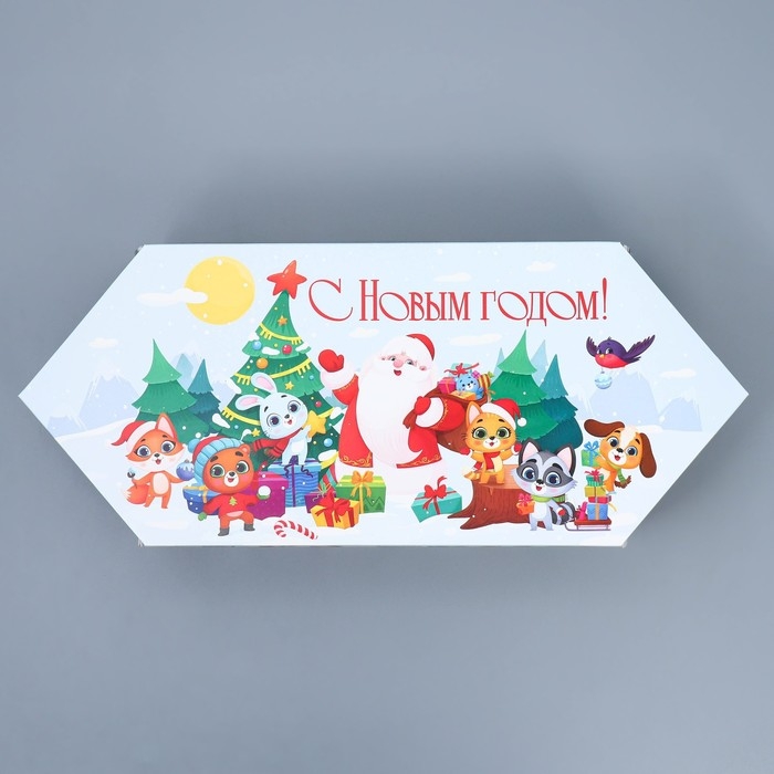 Коробка - конфета подарочная новогодняя складная &laquo;Новый год&raquo;, 18 х 28 х 10 см, Новый год