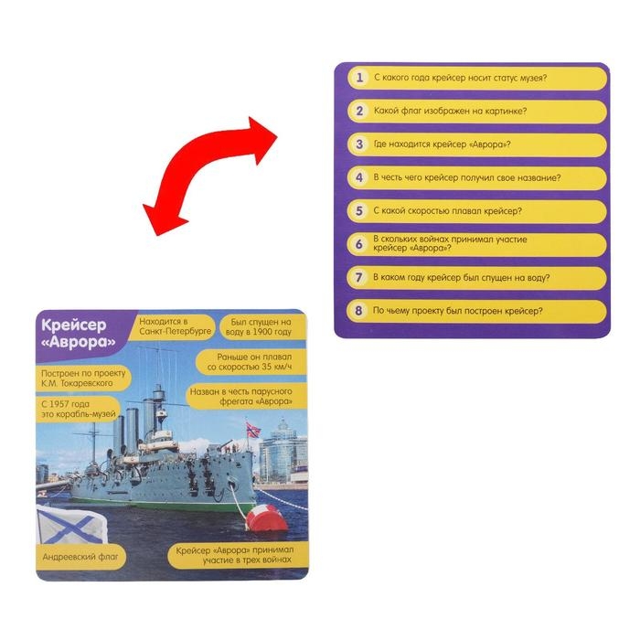 Настольная игра-викторина &laquo;Коробочка знаний. Достопримечательности России&raquo;, 50 карт, кубик, 7+