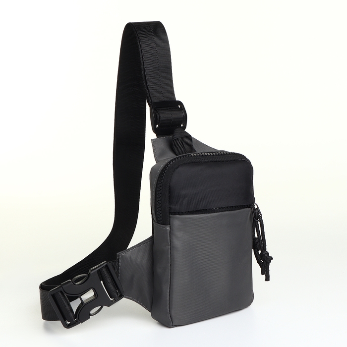 Сумка-слинг из текстиля, цвет серый