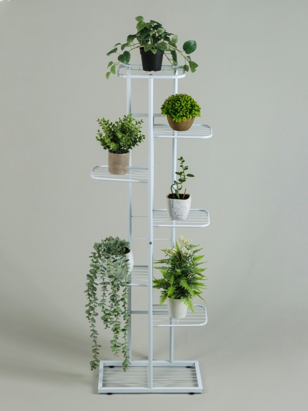 Подставка для цветов Greengo, 7 полок, 43 &times; 22 &times; 126 см, напольная, металл, белая