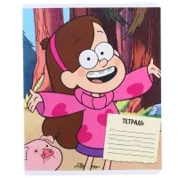 Тетрадь в клетку 18 листов, 5 видов МИКС, обложка мелованный картон, &laquo;Гравити Фолз&raquo;