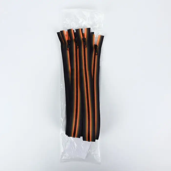 Молния &laquo;Трактор&raquo;, №5, разъёмная, замок автомат, 50 см, оранжевая, чёрная