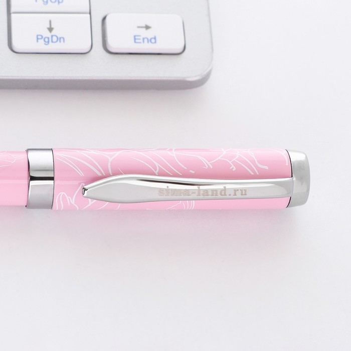 Ручка шариковая, синяя паста, 1.0 мм, на открытке металл, 1 мм &laquo;С 8 марта&raquo;