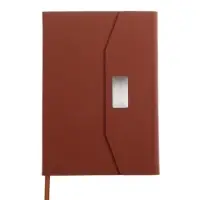 Ежедневник недатированный формат А5, с клапаном, 112л, линия, пвх, Коричневый