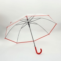 Зонт - трость полуавтоматический &laquo;Стиль&raquo;, 8 спиц, R = 51/58 см, D = 116 см, цвет красный