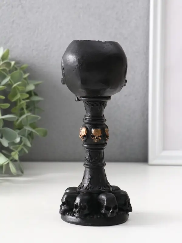 Подсвечник &laquo;Череп на ножке&raquo;, 16&times;6.5&times;7.5 см, чёрный