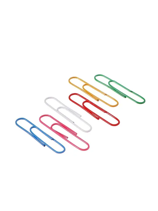 Скрепки 50мм цветные в картонной коробке 50 штук