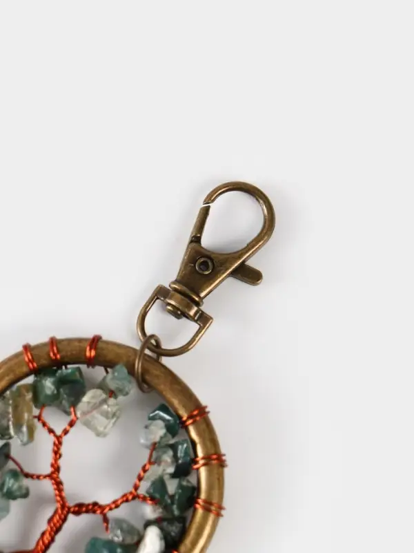 Брелок ловец снов "Великое древо" 19 см, цв. тёмно-зелёный