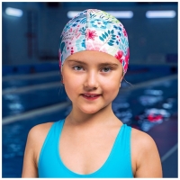 Шапочка для плавания детская ONLYTOP Swim &laquo;Цветочный мир&raquo;, тканевая, обхват 46-52 см