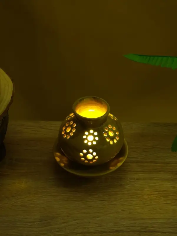 Аромалампа &laquo;Кувшин&raquo;, 9&times;9&times;9 см, керамика, бежевая