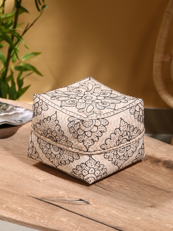 Корзинка плетеная "Бонтанг" бамбук 19х19х14 см, светлая