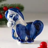 Сувенир "Конь Жаркий",9х5 см, гжель