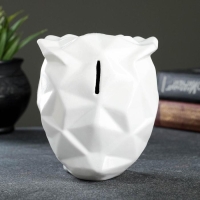 Копилка "Сова оригами" белая, 11х9,5х13,5см