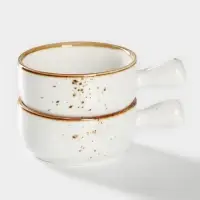 Кокотницы &laquo;Церера&raquo;, набор 2 шт., d=7.5 см, 100 мл, фарфор, белые