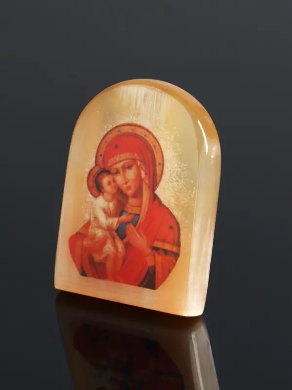 Владимирская икона Божией Матери, 6х5 см, селенит