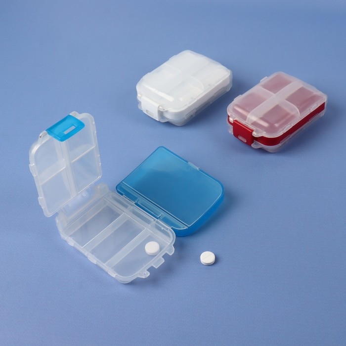 Таблетница &laquo;Максимум&raquo;, 10 &times; 6,5 &times; 3,5 см, 8 секций, цвет МИКС