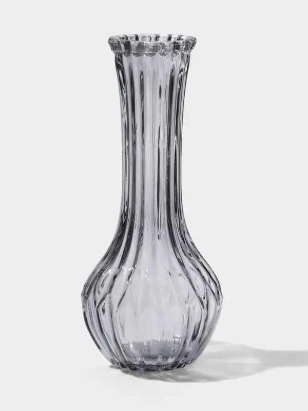 Ваза стекло настольная "Имоджин" 22,5х9 см, серый