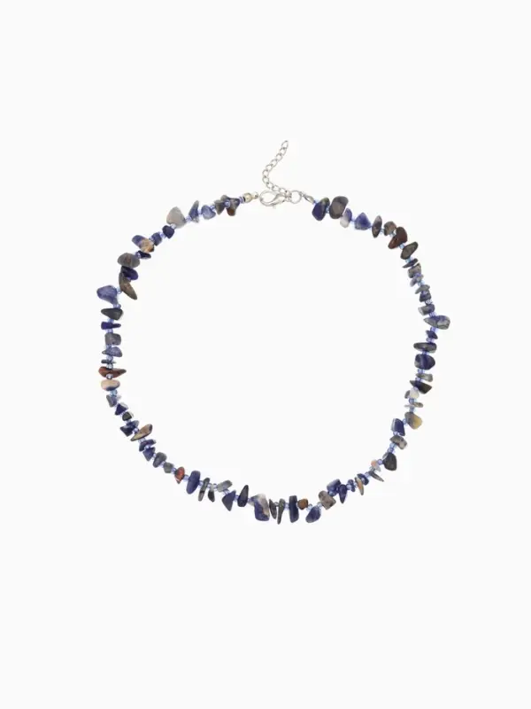 Ожерелье 20 см, цв. синий