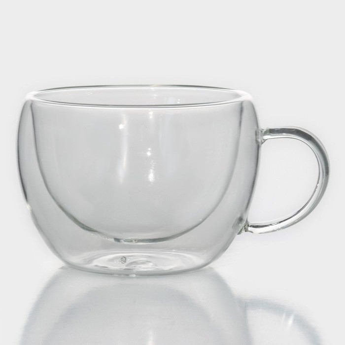 Кружка стеклянная с двойными стенками Magistro &laquo;Лиди. Дуо&raquo;, 200 мл, 12&times;9,5&times;6,5 см