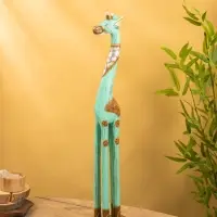 Сувенир "Жирафик" дерево 18х10х80 см, цв. бирюзовый