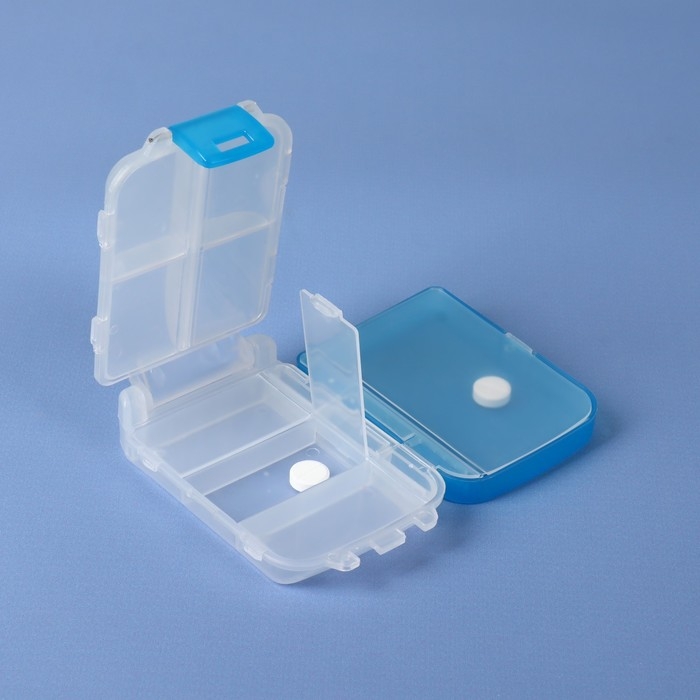 Таблетница &laquo;Максимум&raquo;, 10 &times; 6,5 &times; 3,5 см, 8 секций, цвет МИКС