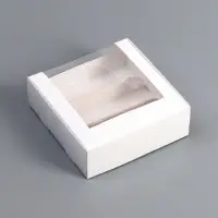 Коробка складная, под 3 эклера, белая, 15х15х6 см