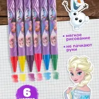 Восковые мелки - карандаши &laquo;Холодное сердце&raquo;, 6 цветов