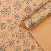 Бумага упаковочная крафтовая &laquo;Снежинки&raquo;, 50 х 70 см