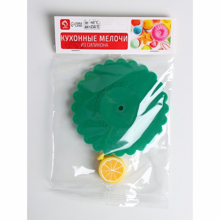 Крышка - непроливайка силиконовая Доляна &laquo;Лимон&raquo; d=11 см, цвет зелёный