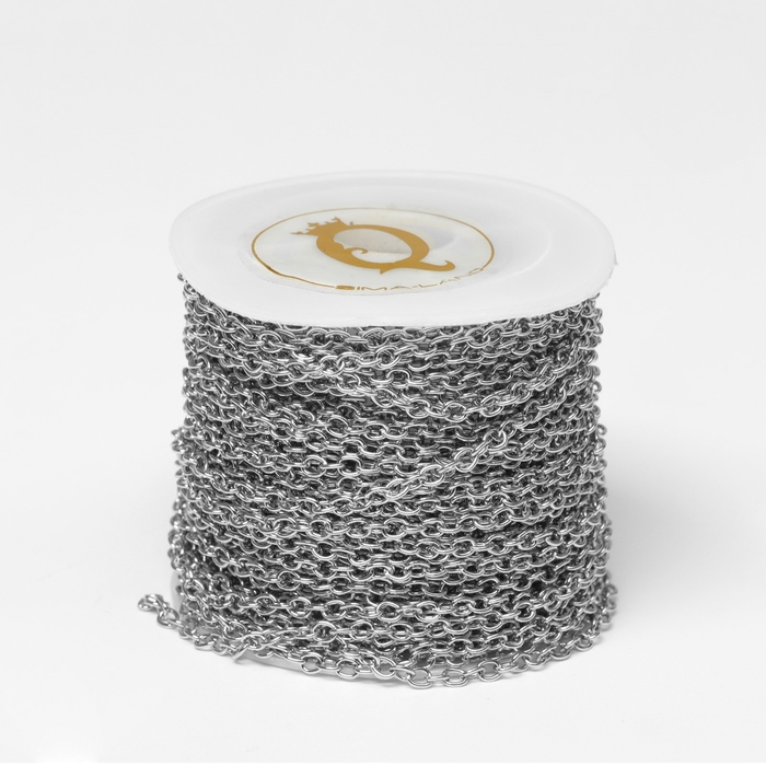 Цепочка железная без карабина на бобине, 0,11&times;0,11&times;0,1 см, L=10 м, якорная, цвет серебро