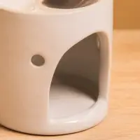 Аромалампа керамика, цв. молочный, 6,5х6,5х7 см