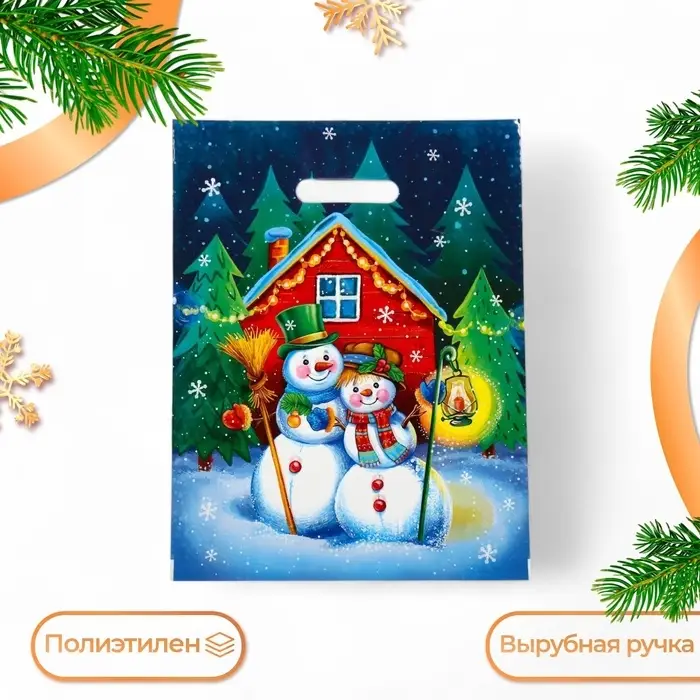 Пакет &laquo;Снежная пара&raquo;, полиэтиленовый с вырубной ручкой, 31&times;40 см