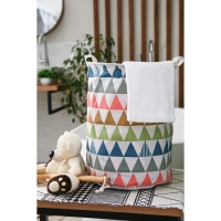 Корзина бельевая Доляна &laquo;Цветные треугольники&raquo;, 35&times;35&times;45 см, текстиль