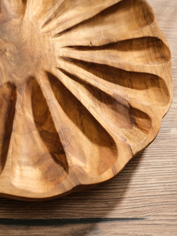 Менажница "Раковина"  дерево Джати, 24х24х3 см, цв. коричневый