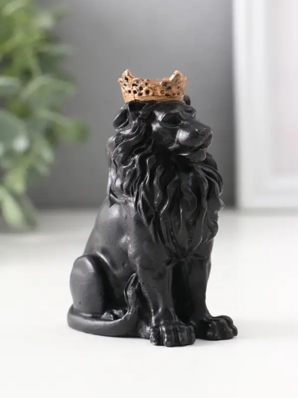 Фигура &laquo;Лев в короне&raquo;, 9&times;4&times;6.5 см, чёрная