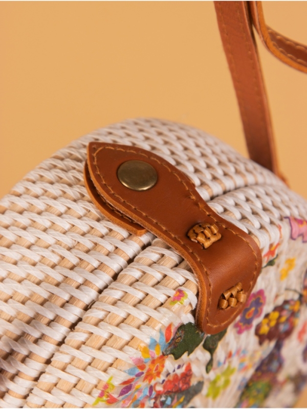 Сумка плетеная ротанг "Бабочки", 15х6х60 см