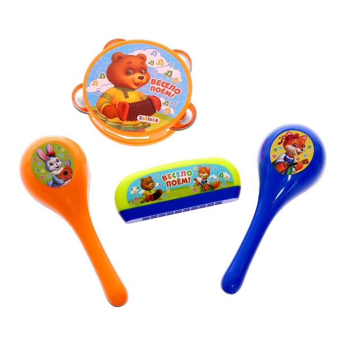 Набор музыкальных инструментов &laquo;Весело поём!&raquo;, 4 предмета, цвета МИКС