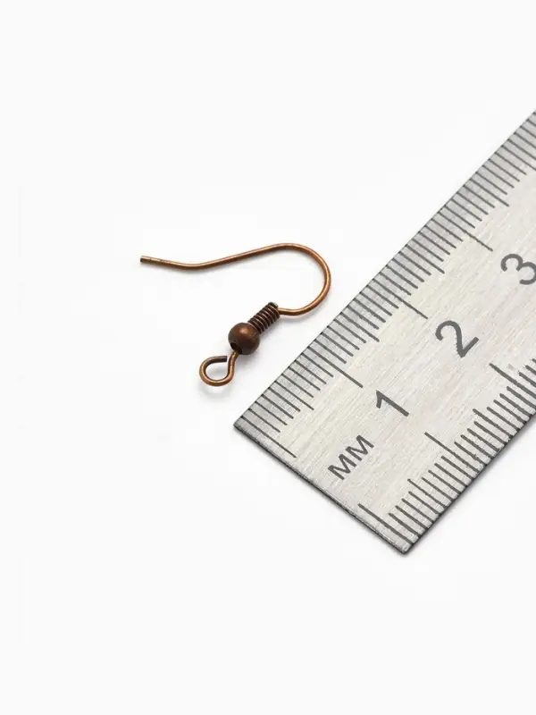 Швензы для сережек-крючки с бусиной (набор 5 пар), бронз