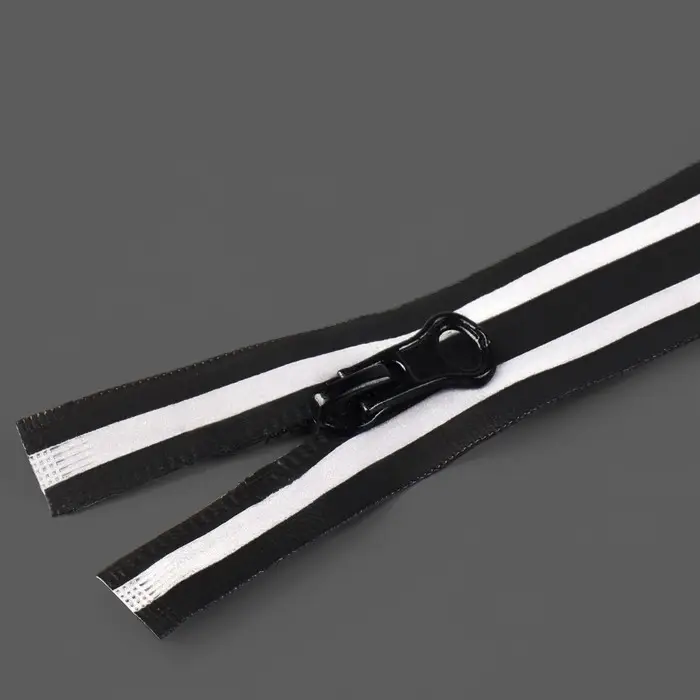 Молния &laquo;Спираль&raquo;, №5, разъёмная, водонепроницаемая, со светоотражающей лентой, замок автомат, 120 см, чёрная, серая