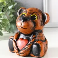 Копилка для денег &laquo;Тигрёнок с сердцем&raquo;, гипс, 14.5&times;13.5&times;13 см