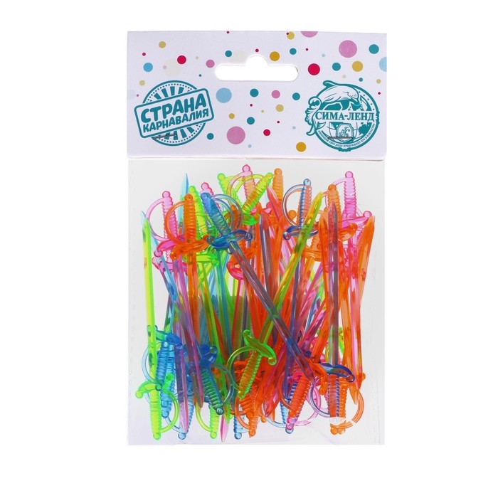 Шпажки для канапе &laquo;Шпага&raquo;, набор 50 шт., 8 см, цвета МИКС