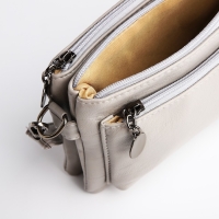 Сумка кросс-боди на молнии, цвет серый