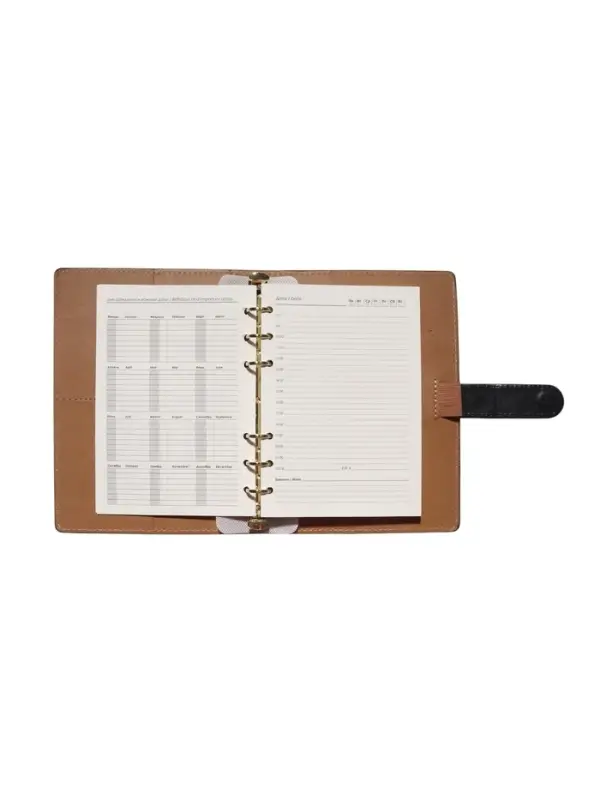 Органайзер на кольцах, C6, с хлястиком, 80л, линия, к/зам, Черный