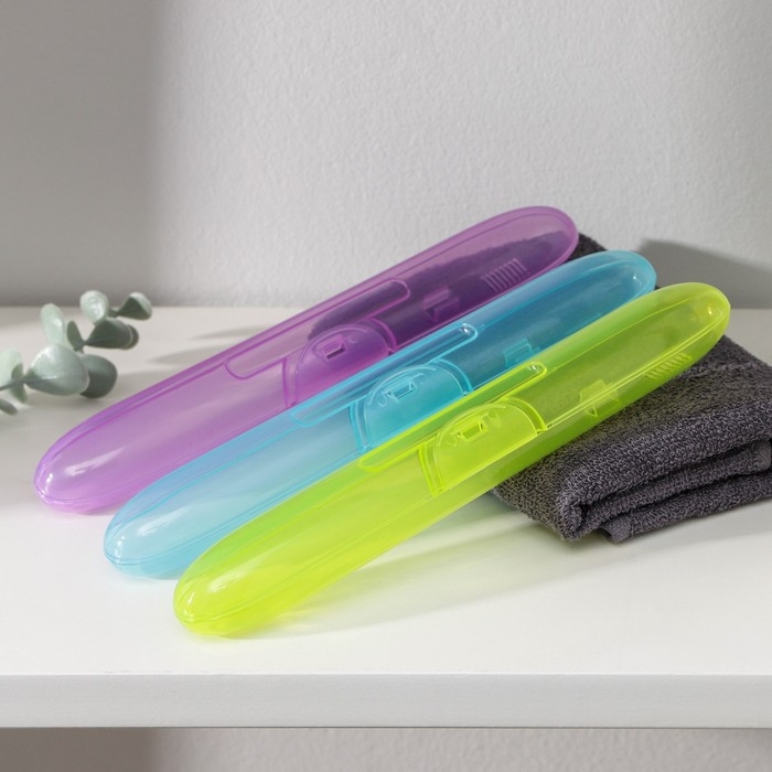 Футляр для зубной щётки, 21&times;3,1 см, цвет МИКС