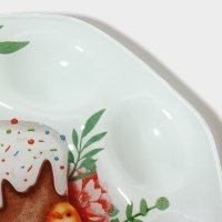 Подставка стеклянная для яиц Доляна &laquo;Кулич&raquo;, 8 ячеек, 22&times;22 см