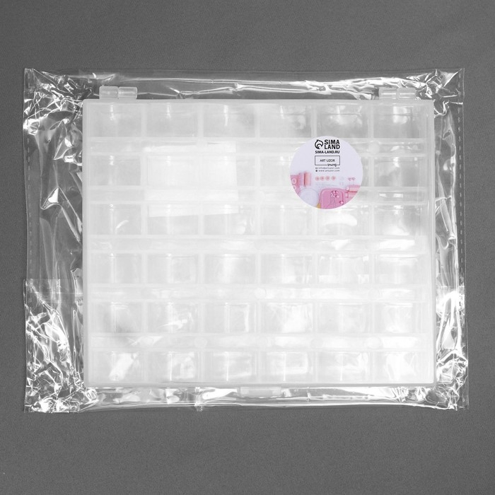 Органайзер для ниток, на 36 шпулек, 14,5 &times; 12 &times; 2,5 см, цвет прозрачный