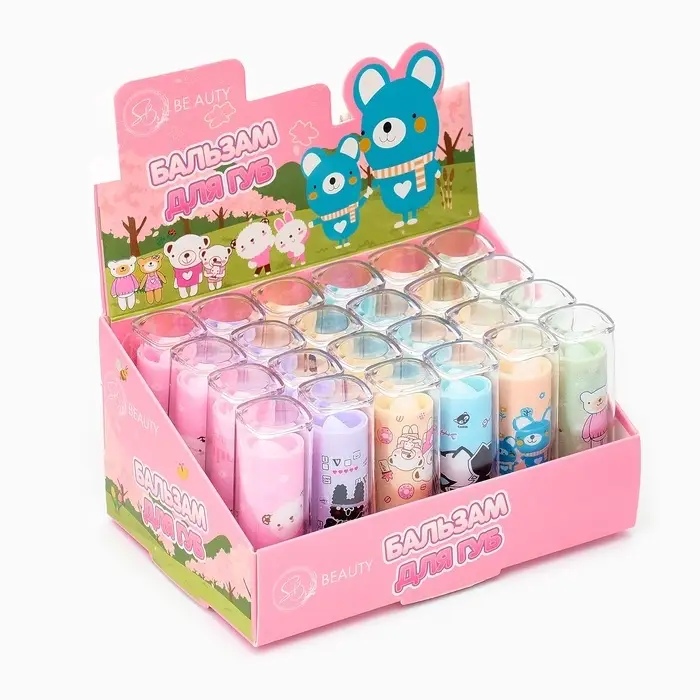 Бальзам для губ &laquo;Зверятки&raquo;, микс цветов и ароматов